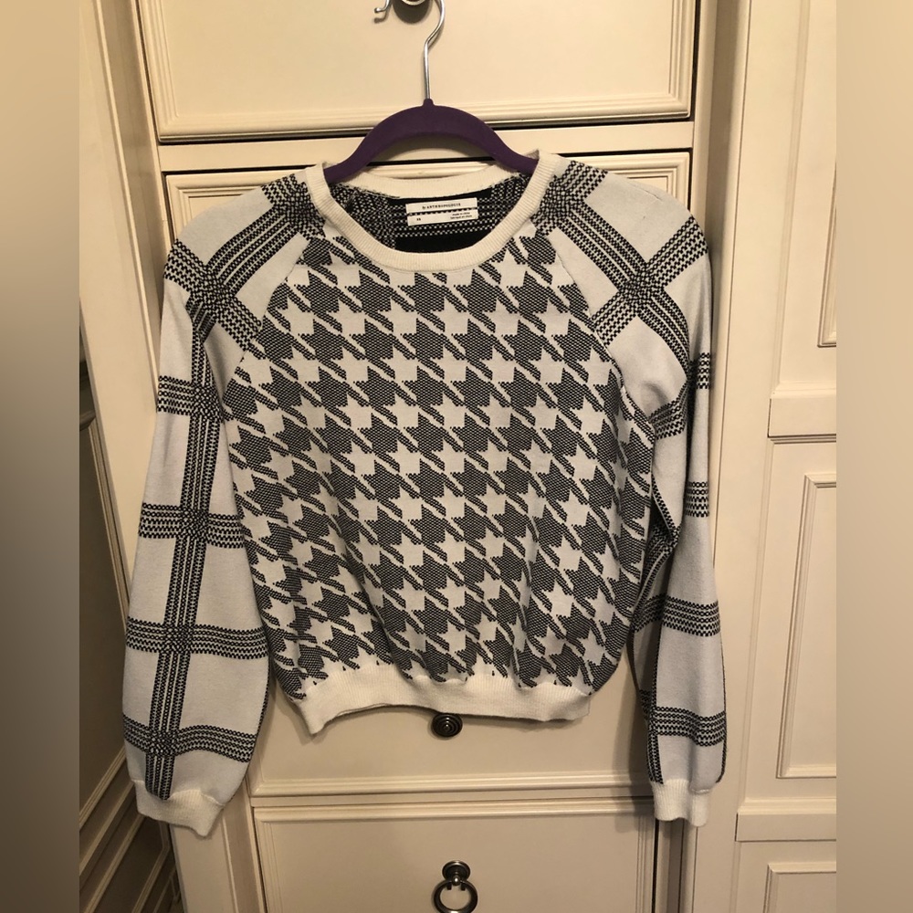 Anthropologie black and white checkered sweater